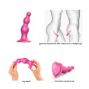 Насадка для страпону Strap-On-Me Dildo Plug Beads Framboise Metallic L