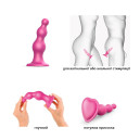 Насадка для страпону Strap-On-Me Dildo Plug Beads Framboise Metallic XXL