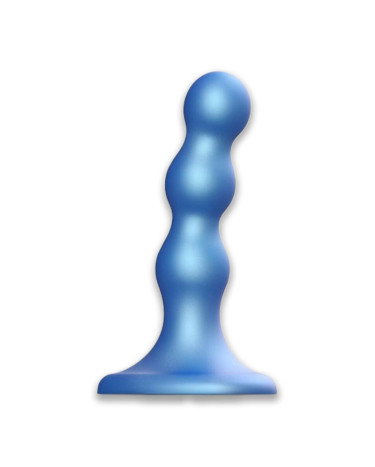 Насадка для страпону Strap-On-Me Dildo Plug Balls Blue Metallic S