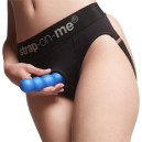 Насадка для страпону Strap-On-Me Dildo Plug Balls Blue Metallic S