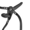 Подвійний страпон з вібрацією Fetish Tentation Vibrating Strap-On with Double Dildo Black