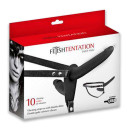 Подвійний страпон з вібрацією Fetish Tentation Vibrating Strap-On with Double Dildo Black