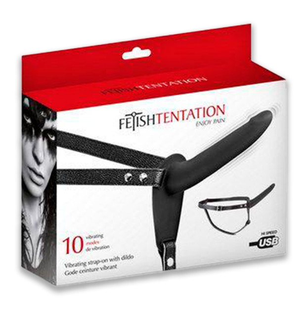 Fetish Tentation Vibrating Strap-On with Dildo Black