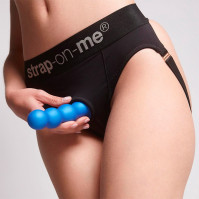 Насадка для страпону Strap-On-Me Dildo Plug Balls Blue Metallic XL