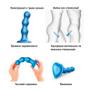 Насадка для страпону Strap-On-Me Dildo Plug Balls Blue Metallic XXL