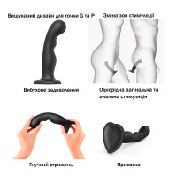 Насадка для страпону Strap-On-Me Dildo Plug P&G Black S
