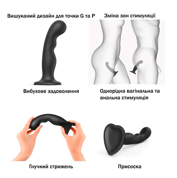 Насадка для страпону Strap-On-Me Dildo Plug P&G Black M