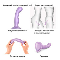 Насадка для страпону Strap-On-Me Dildo Plug P&G Lilas Metallic L