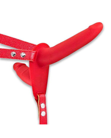 Подвійний страпон Fetish Tentation Strap-On with Double Dildo Red