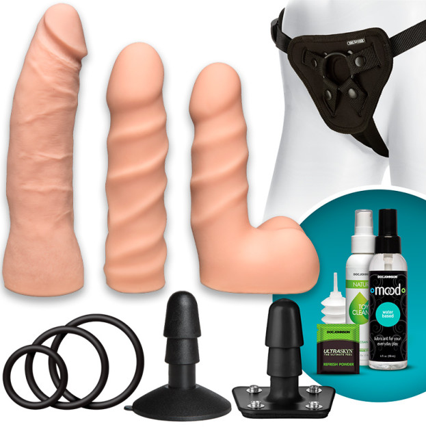 Набір для страпона Doc Johnson Vac-U-Lock Dual Density Starter Set Vanilla