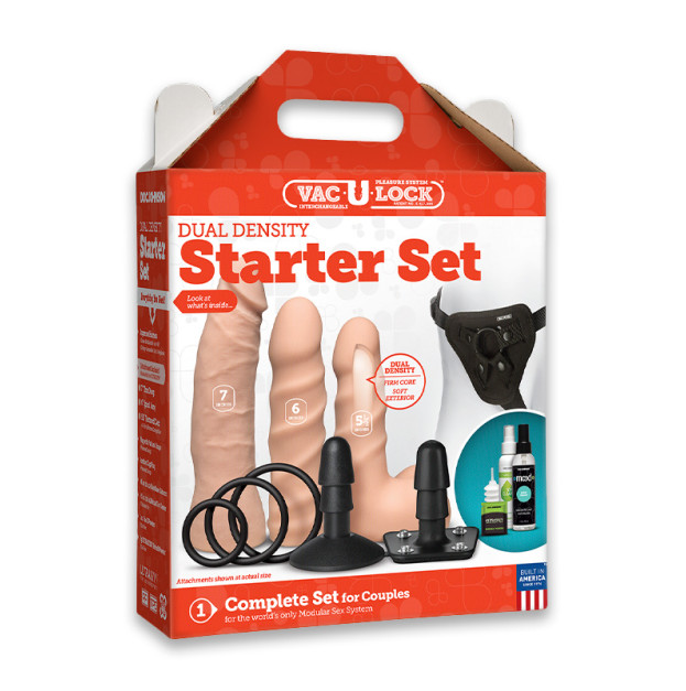 Набор для страпона Doc Johnson Vac-U-Lock Dual Density Starter Set Vanilla