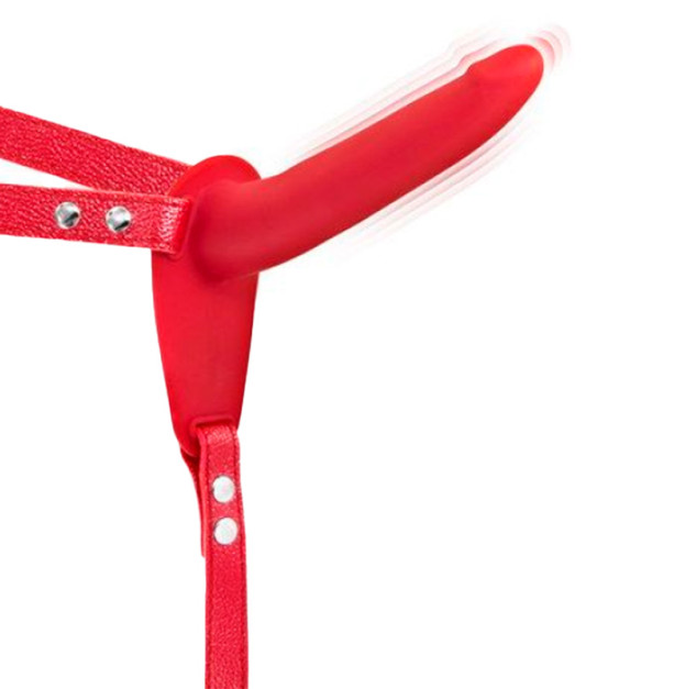 Fetish Tentation Vibrating Strap-On with Dildo Red
