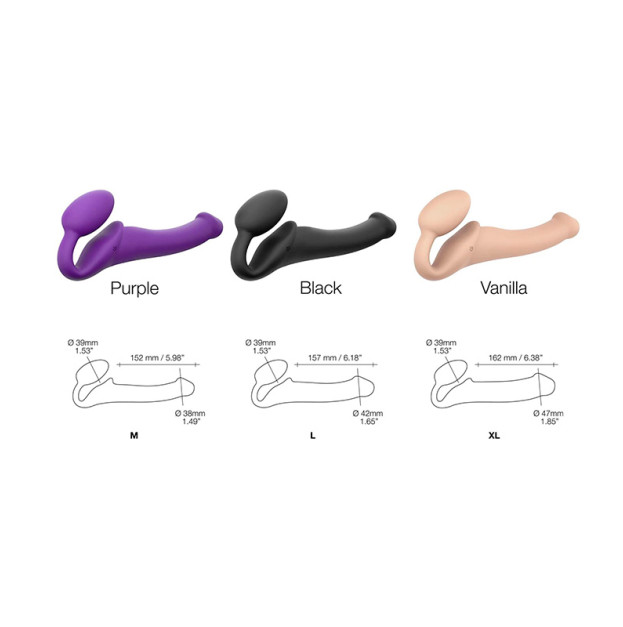 Strap-On-Me Vibrating Black L Strap-On with Vibration