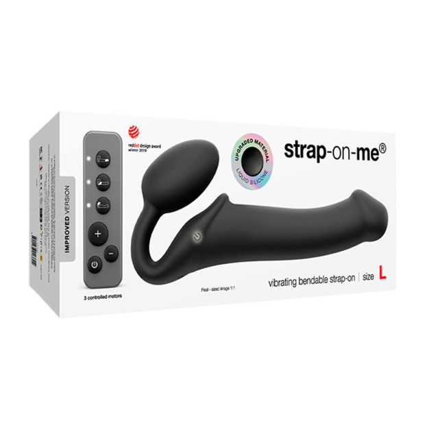 Strap-On-Me Vibrating Black L Strap-On with Vibration