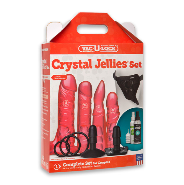 Набір для страпона Doc Johnson Vac-U-Lock Crystal Jellies Set