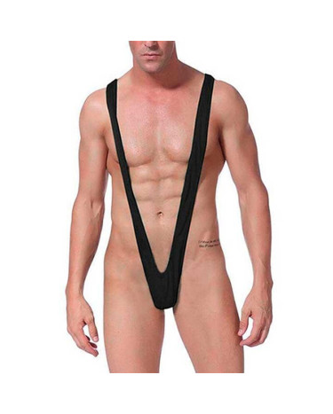 Mens Thong Black Jumpsuit