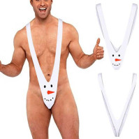 Men New Years bodysuit Snowball white