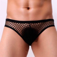 Clever-Menmode Men Fishnet Briefs Black