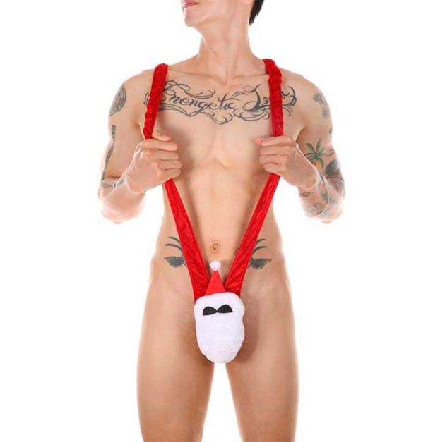 Men New Years Santa bodysuit