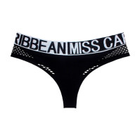 Erotic fishnet panties with inscriptions black