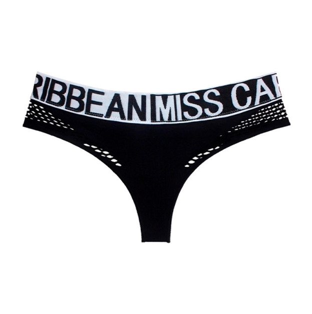 Erotic fishnet panties with inscriptions black
