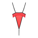 Боді із високим вирізом стегна AKITA BODY XXL/XXXL Red