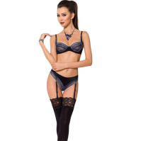 Комплект белья Passion Exclusive GISELE SET XXL/XXXL Синий