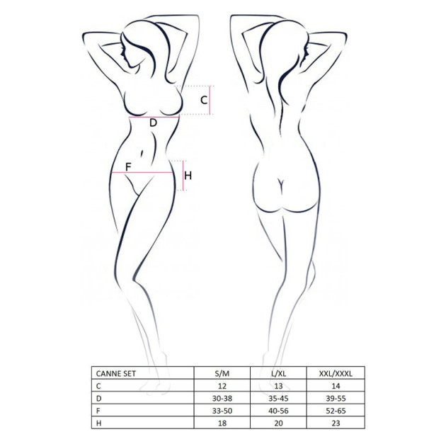 Комплект білизни Passion CANNE SET L/XL Чорний