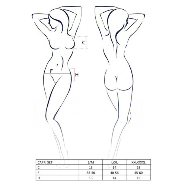 Комплект білизни Passion CAPRI SET L/XL Чорний