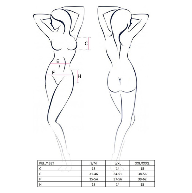 Комплект белья Passion KELLY SET L/XL Черный