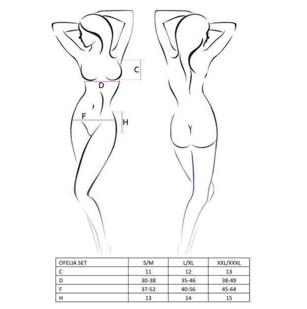 Комплект белья Passion OFELIA SET WITH OPEN BRA XXL/XXXL Белый
