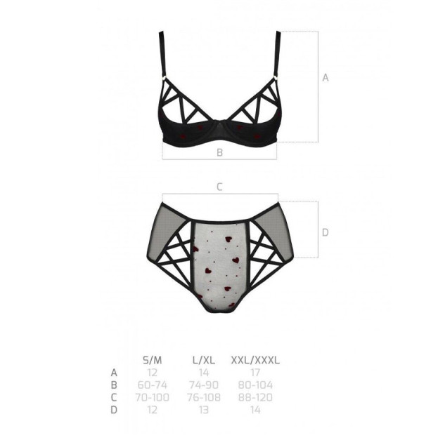 Еротичний комплект Passion LOVELIA BIKINI XXL/XXXL Чорний