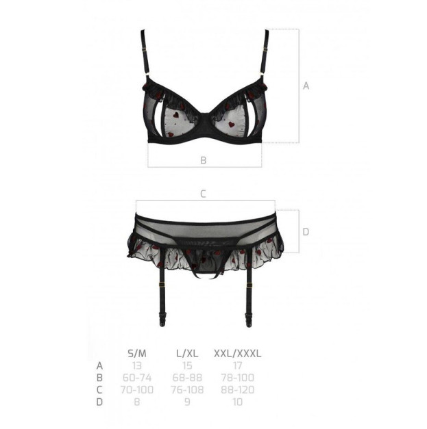 Сексуальний комплект Passion LOVELIA SET XXL/XXXL Чорний
