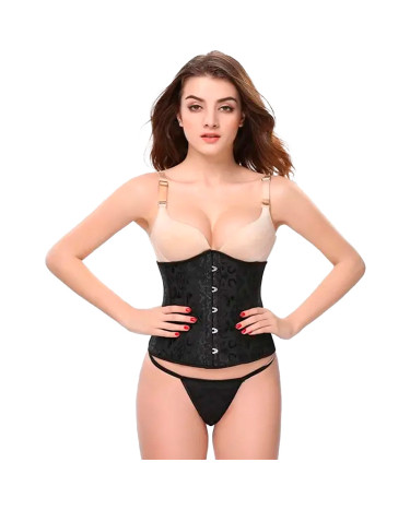 Erotic corset with open chest black