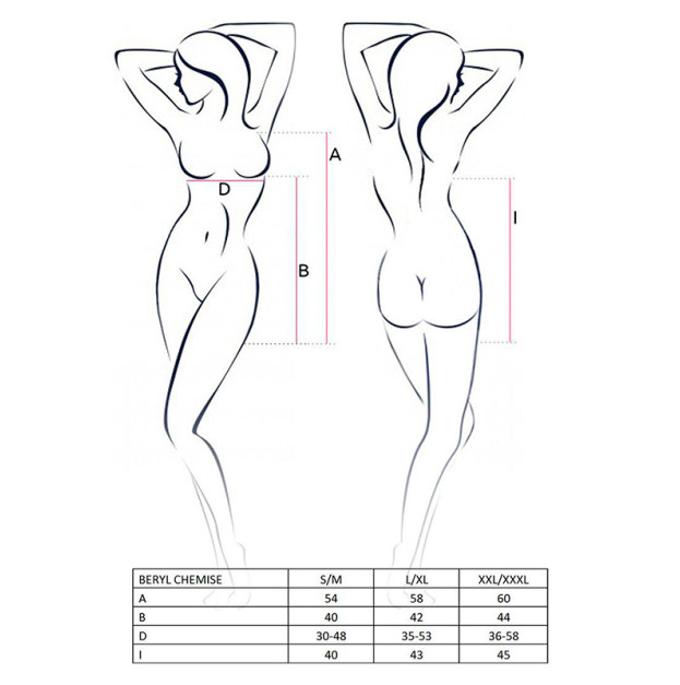 Пеньюар та стрінги Passion Beryl Chemise XXL/XXXL