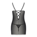 Пеньюар та стрінги Passion Lovelia Chemise Black XXL/XXXL