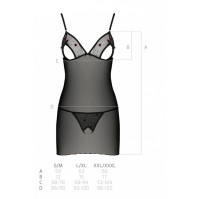Пеньюар та стрінги Passion Lovelia Chemise Black XXL/XXXL