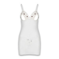 Пеньюар та стрінги Passion Lovelia Chemise White XXL/XXXL