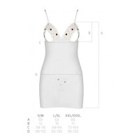 Пеньюар та стрінги Passion Lovelia Chemise White XXL/XXXL