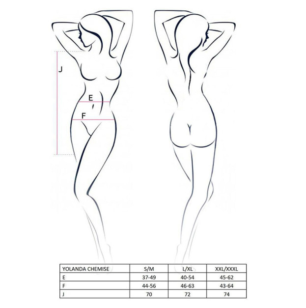 Пеньюар та стрінги Passion Lovelia Chemise White XXL/XXXL