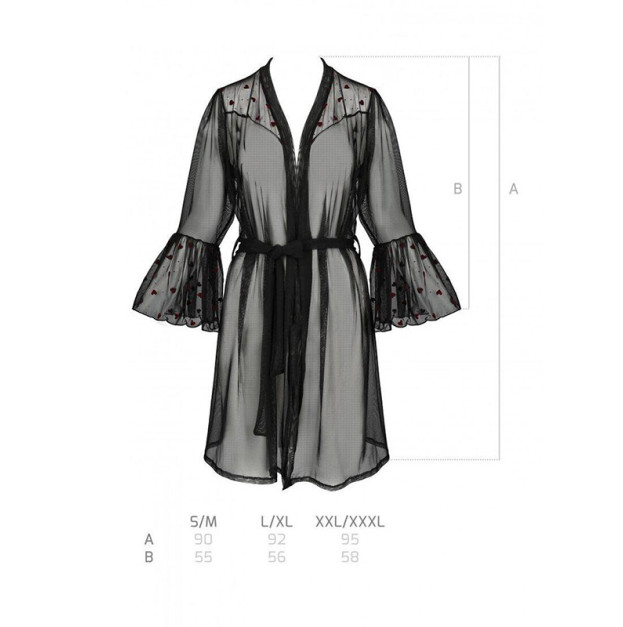 Пеньюар Passion Lovelia Peignoir Black L/XL
