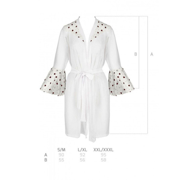 Пеньюар Passion Lovelia Peignoir White XXL/XXXL
