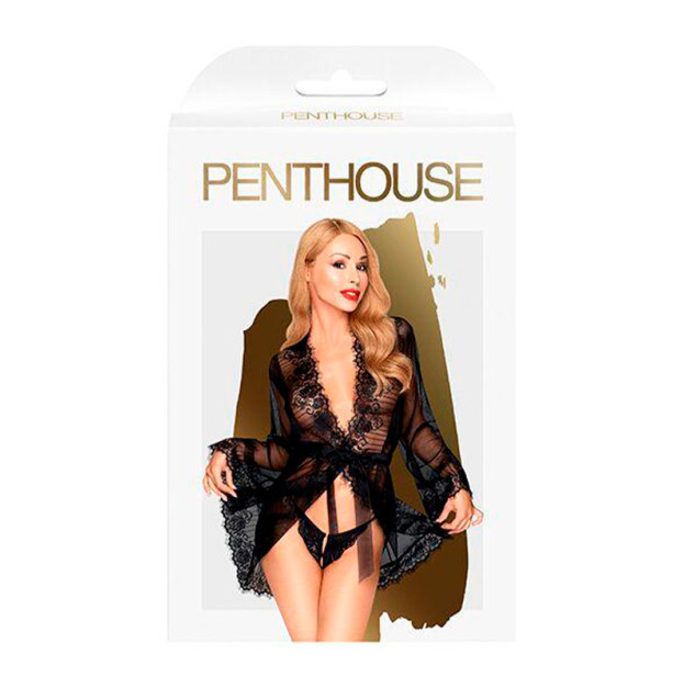 Пеньюар та трусики Penthouse Hypnotic Power Black S/L
