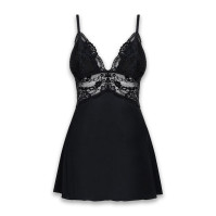 Пеньюар та трусики Obsessive 810-BAB-1 Black S/M