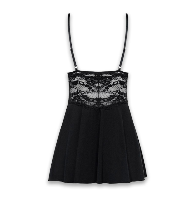 Пеньюар та трусики Obsessive 810-BAB-1 Black L/XL