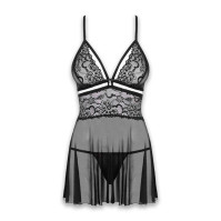 Пеньюар и трусики Obsessive 838-BAB-1 Babydoll & Thong Black L/XL