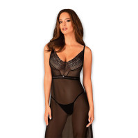 Длинное платье Obsessive Estiqua Chemise Black M/L