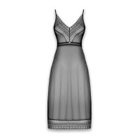 Длинное платье Obsessive Estiqua Chemise Black M/L