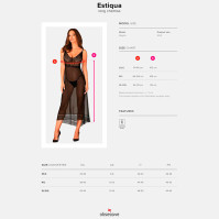 Длинное платье Obsessive Estiqua Chemise Black XL/XXL