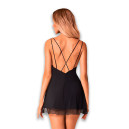 Сукня та трусики Obsessive Bella Rou Chemise & Thong Black M/L